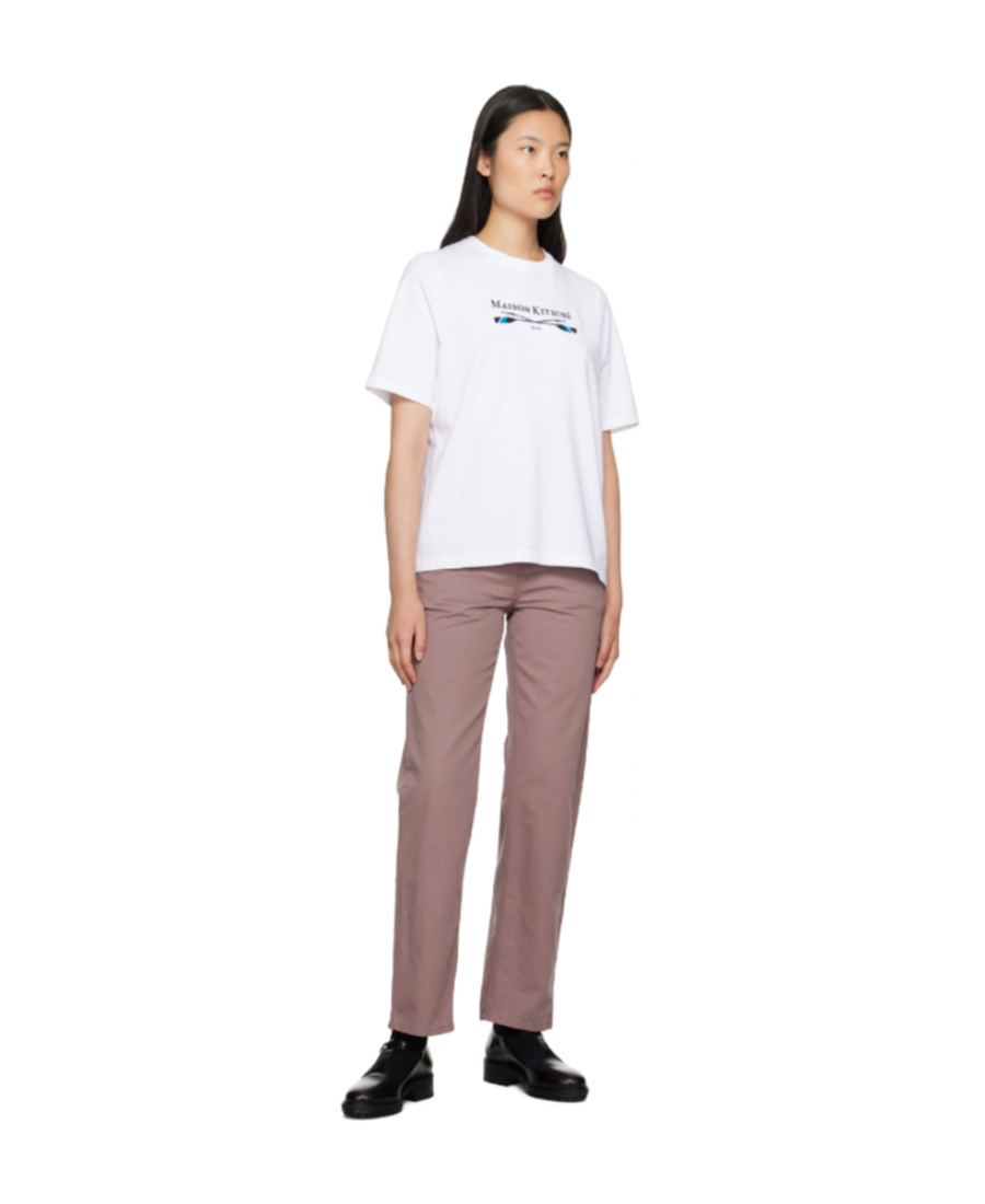 MAISON KITSUNÉ T-SHIRT WITH ROUND NECK AND SHORT SLEEVES