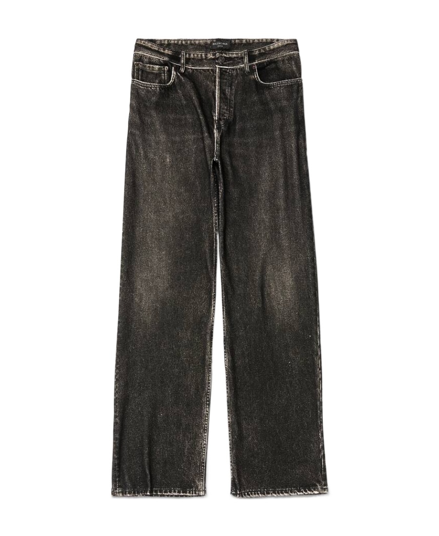 Balenciaga Halbhohe Wide-leg-jeans In Black
