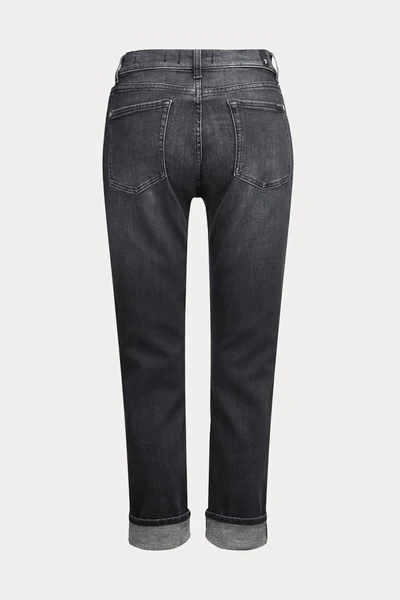 7 For All Mankind Relaxed Skinny Slim Illusion Jeans In Black