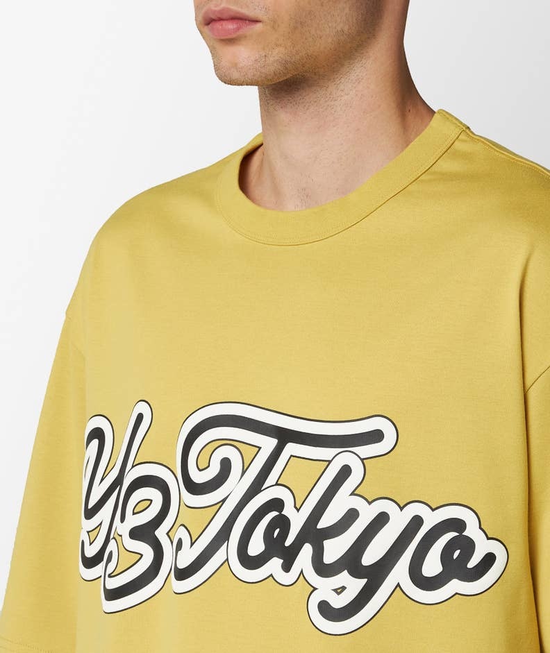 Y-3 Logo-print Cotton T-shirt In Yellow