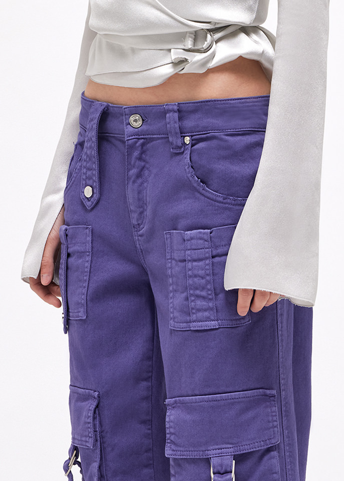 Blumarine Logo Denim Trousers In Blue