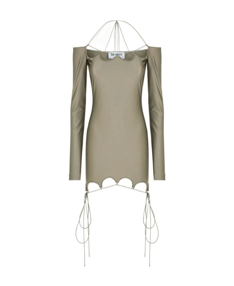 Attico ''lyna'' Military Mini Dress In Brown