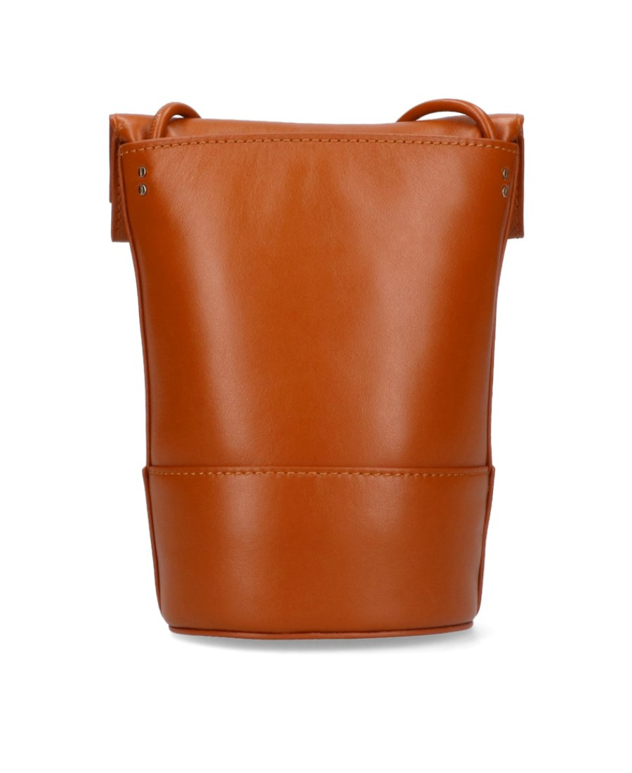 Chloé Embroidered-logo Leather Mini Bag In Brown