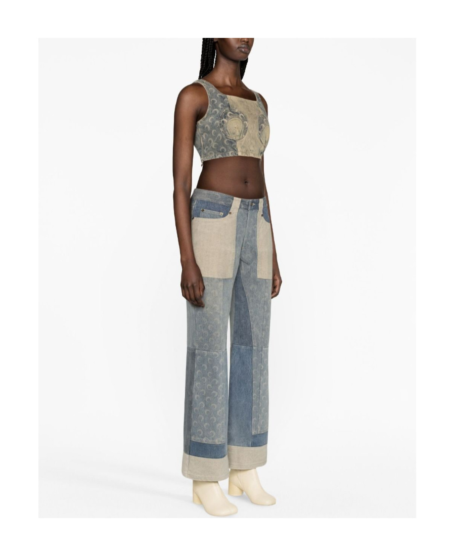 Shop Marine Serre Denim Vest In Gray