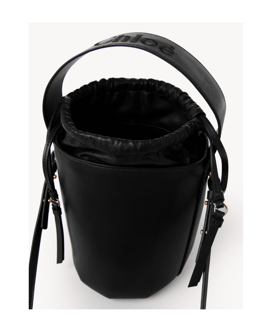 Chloé Sense Leather Bucket Bag In Black