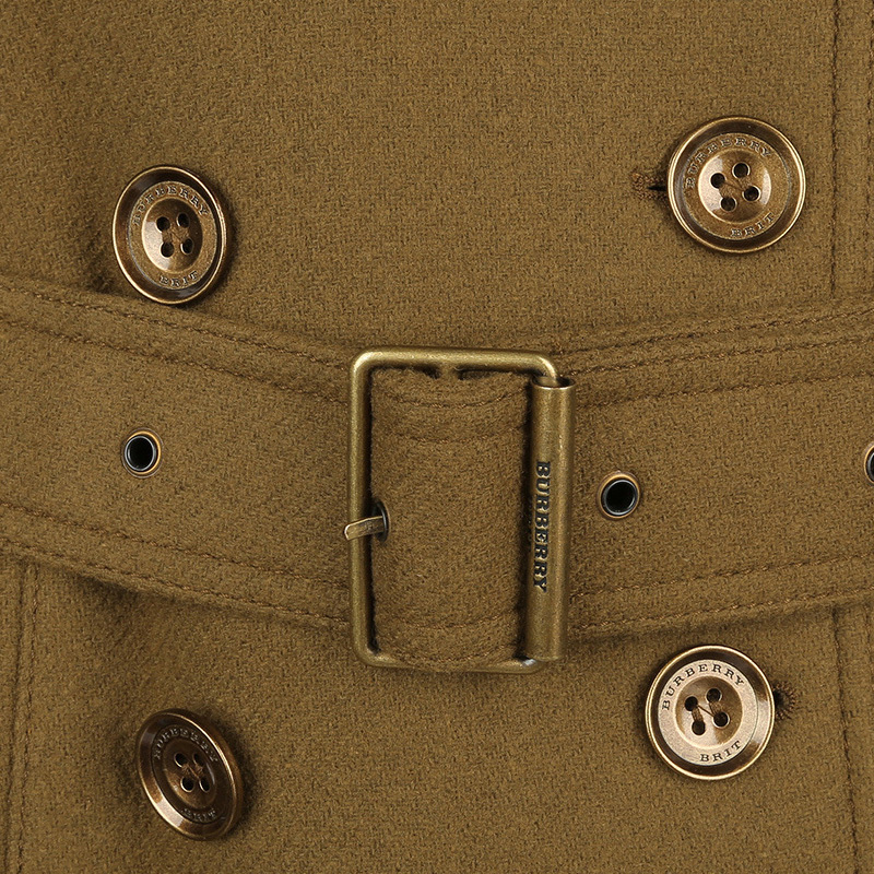 Burberry Double-breasted Slim Coat In Brown