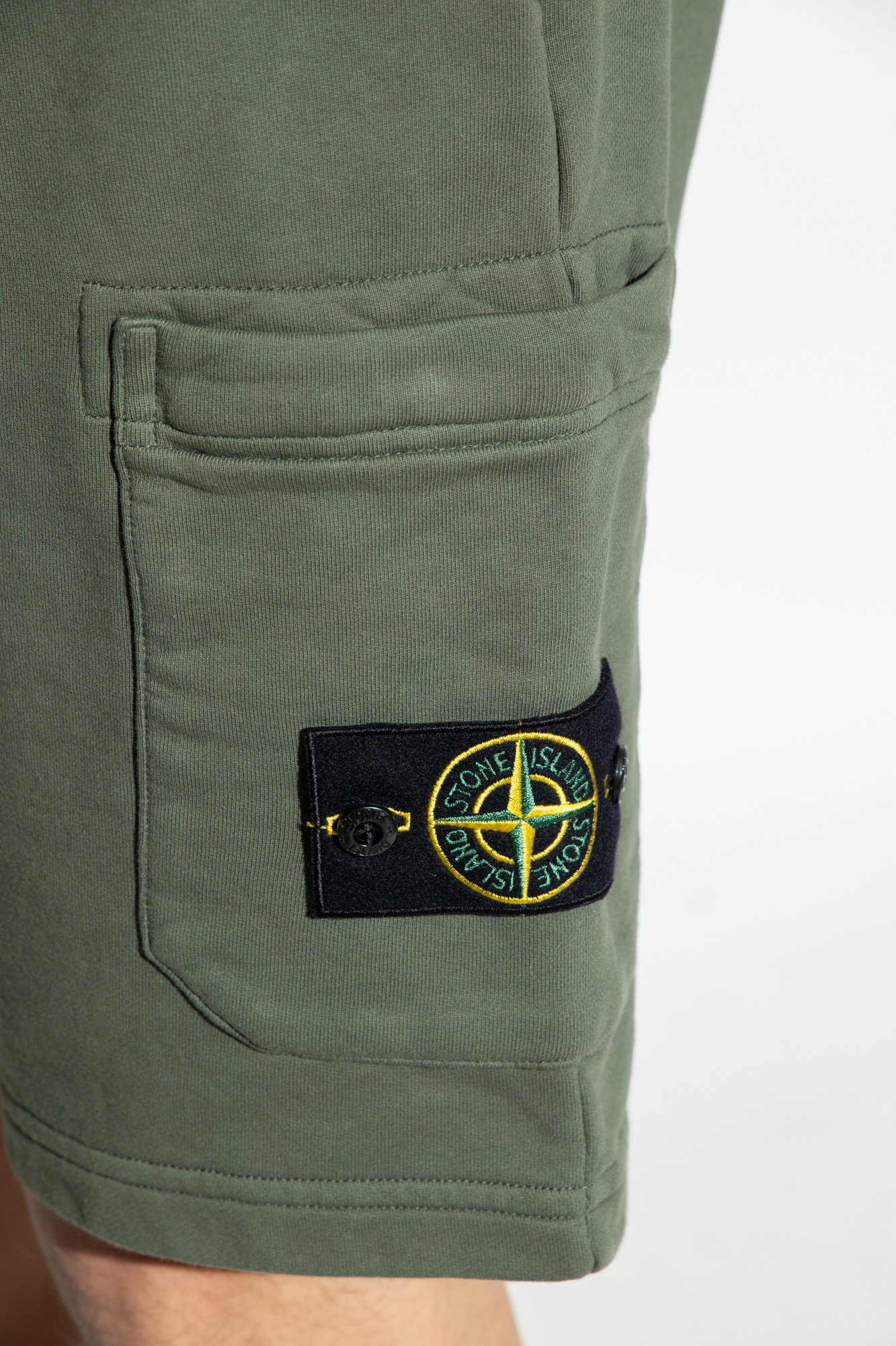 STONE ISLAND COMPASS-APPLIQU� COTTON SHORTS 