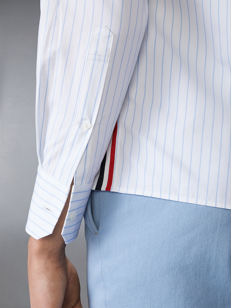 Thom Browne Striped Shirt In Blue
