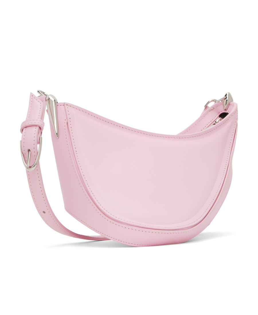 Mugler Small Spiral Curve 01 Embossed Crossbody Bag In Pink