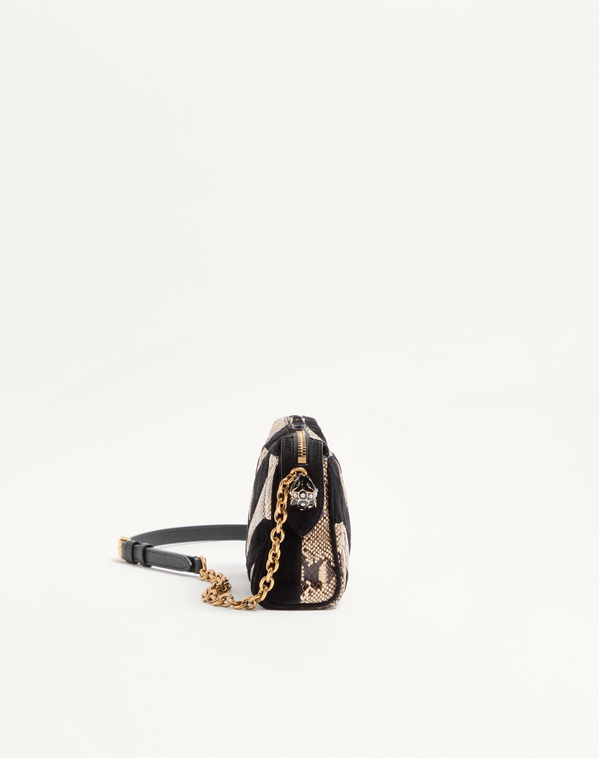 Valentino Zipper Shoulder Bag In Black