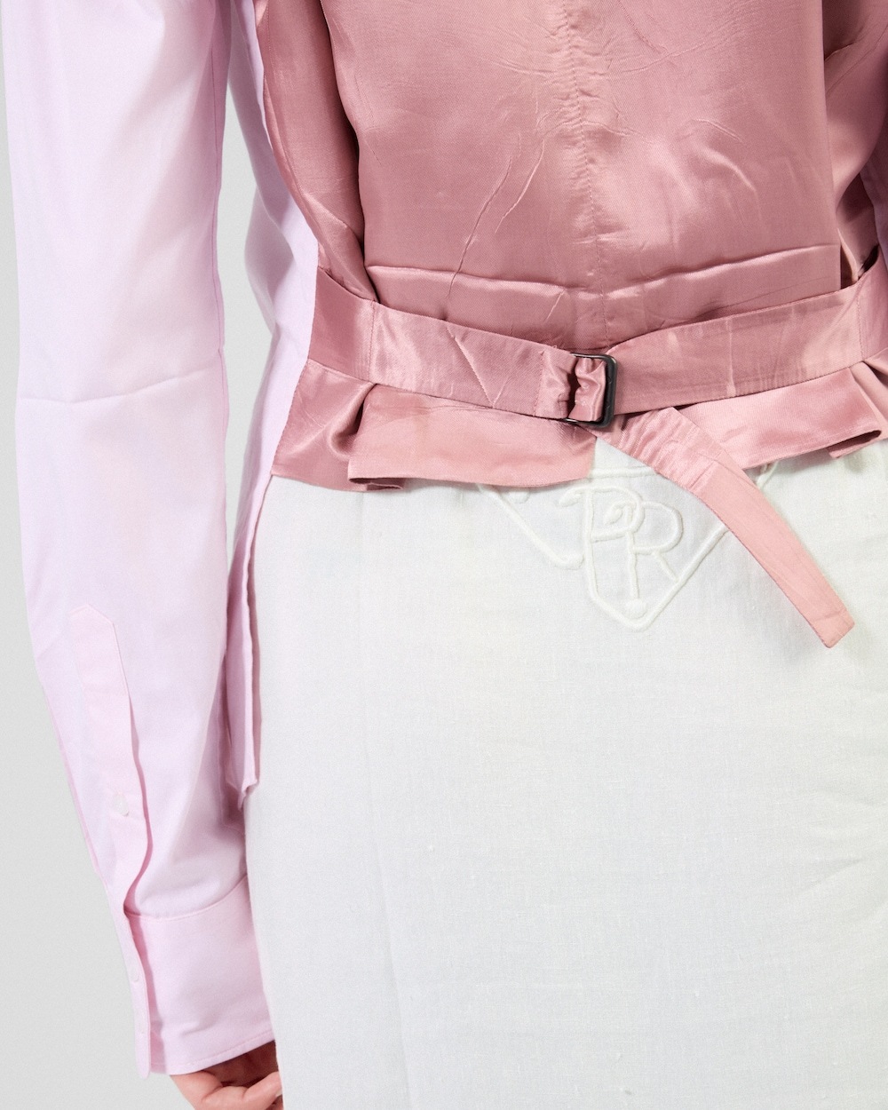 Prada White Logo-embroidered Skirt In Nude