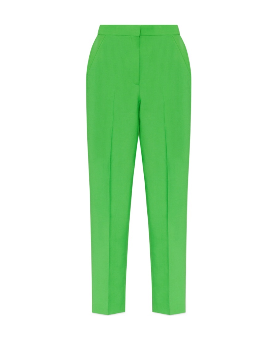 Shop Alexander Mcqueen Wool Cigarette-cut Trousers In Green
