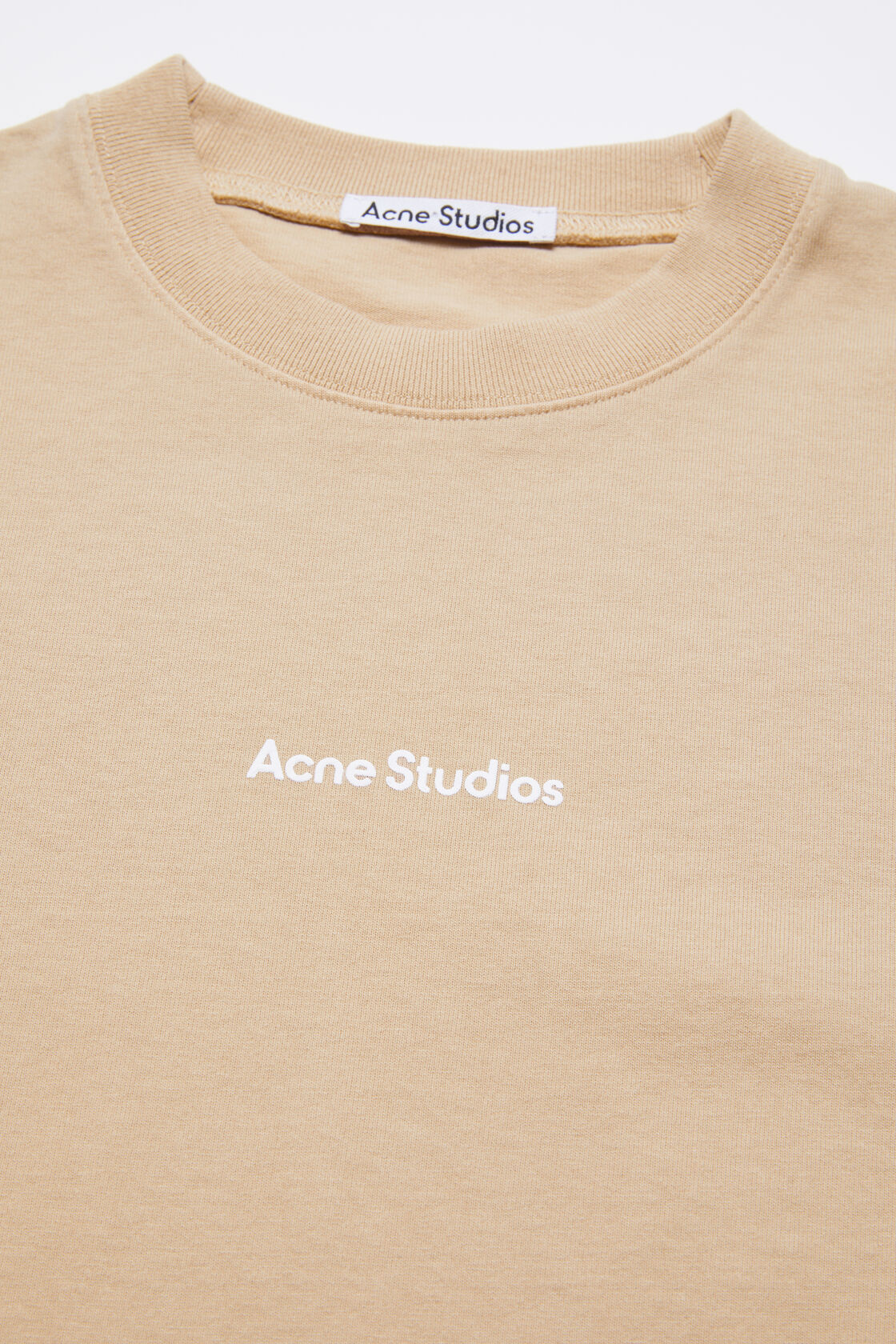 Acne Studios Logo-print Cotton T-shirt In Nude