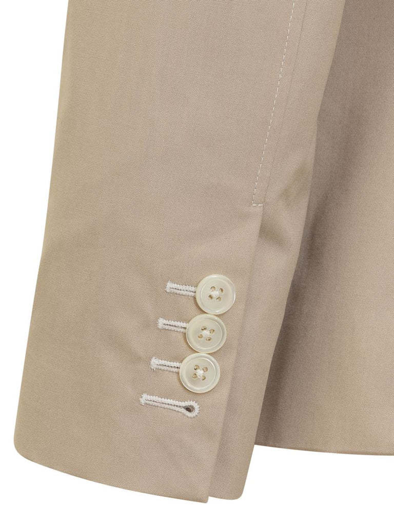 Thom Browne Cropped Sack Patch Pocket Sportcoat Blazer In Nude