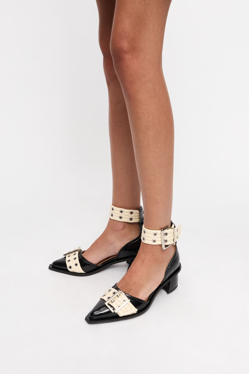 Ganni Pointed High-heeled Sandals In Black