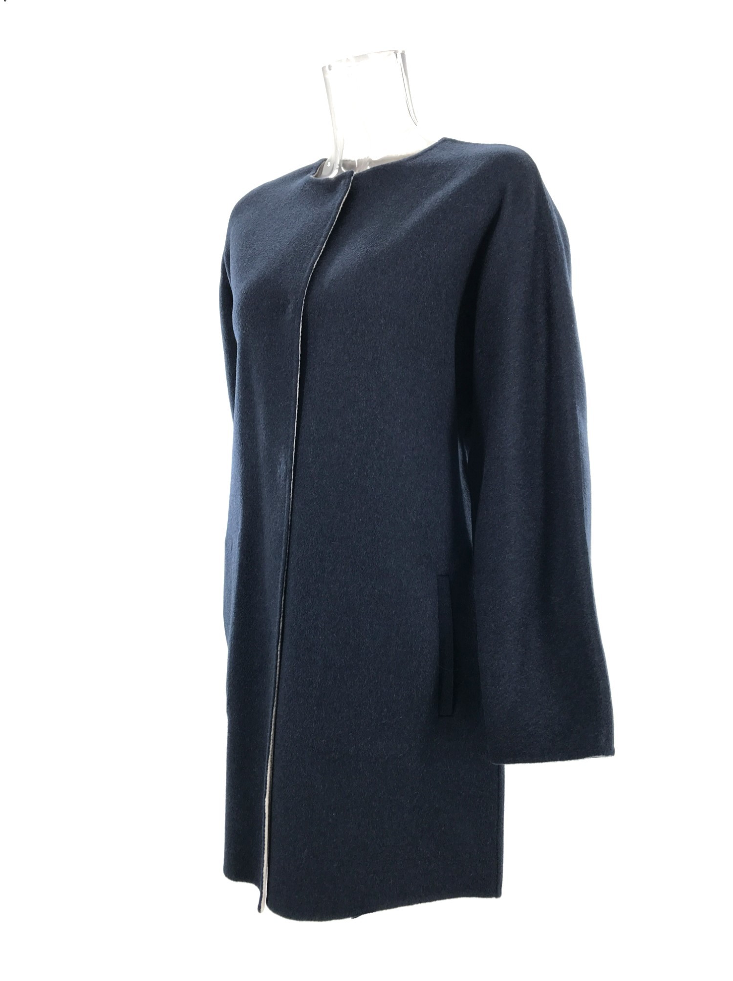 Max Mara Long-sleeved Double-sided Coat In Black