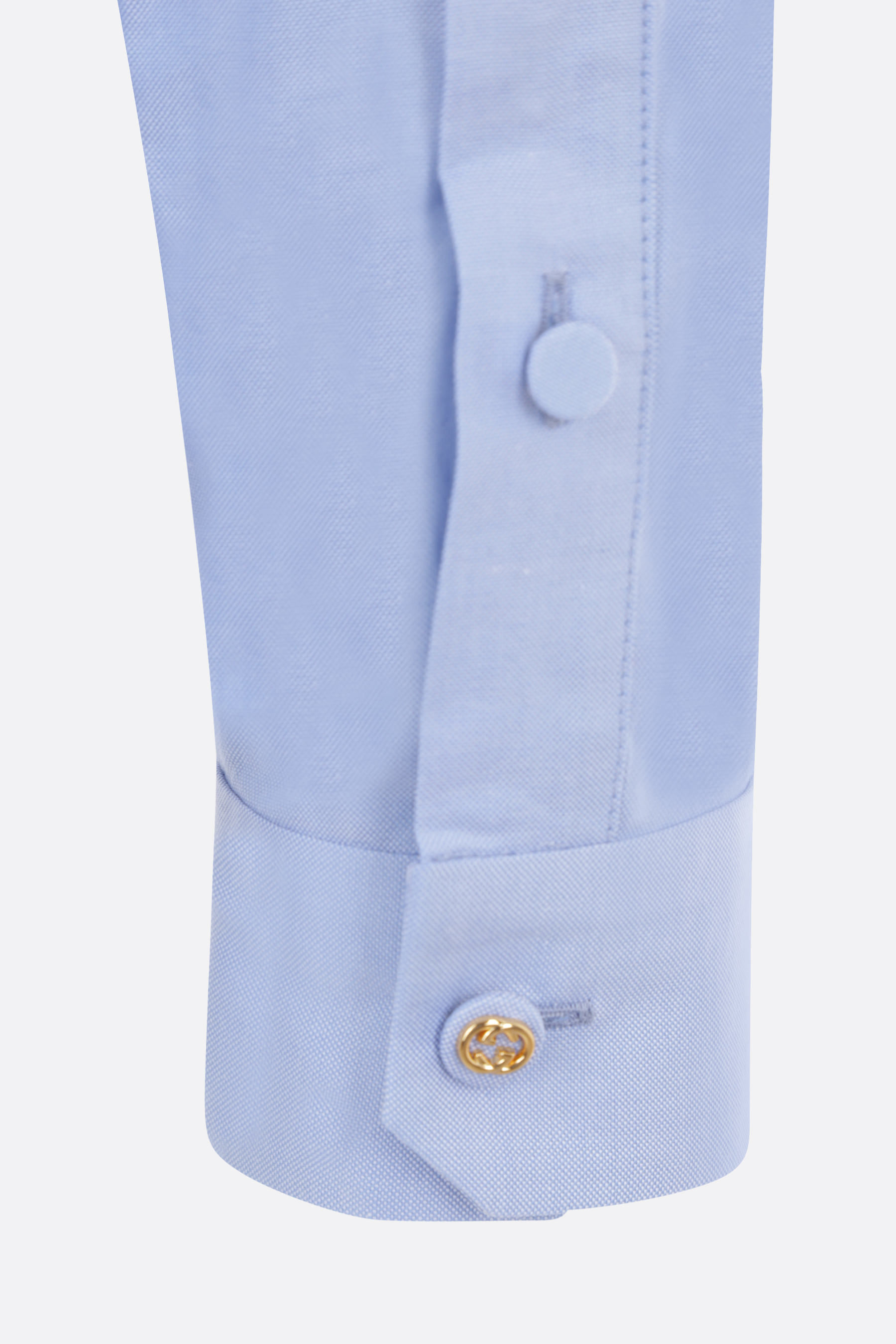 Gucci Pointed-collar Long-sleeve Shirt In Blue