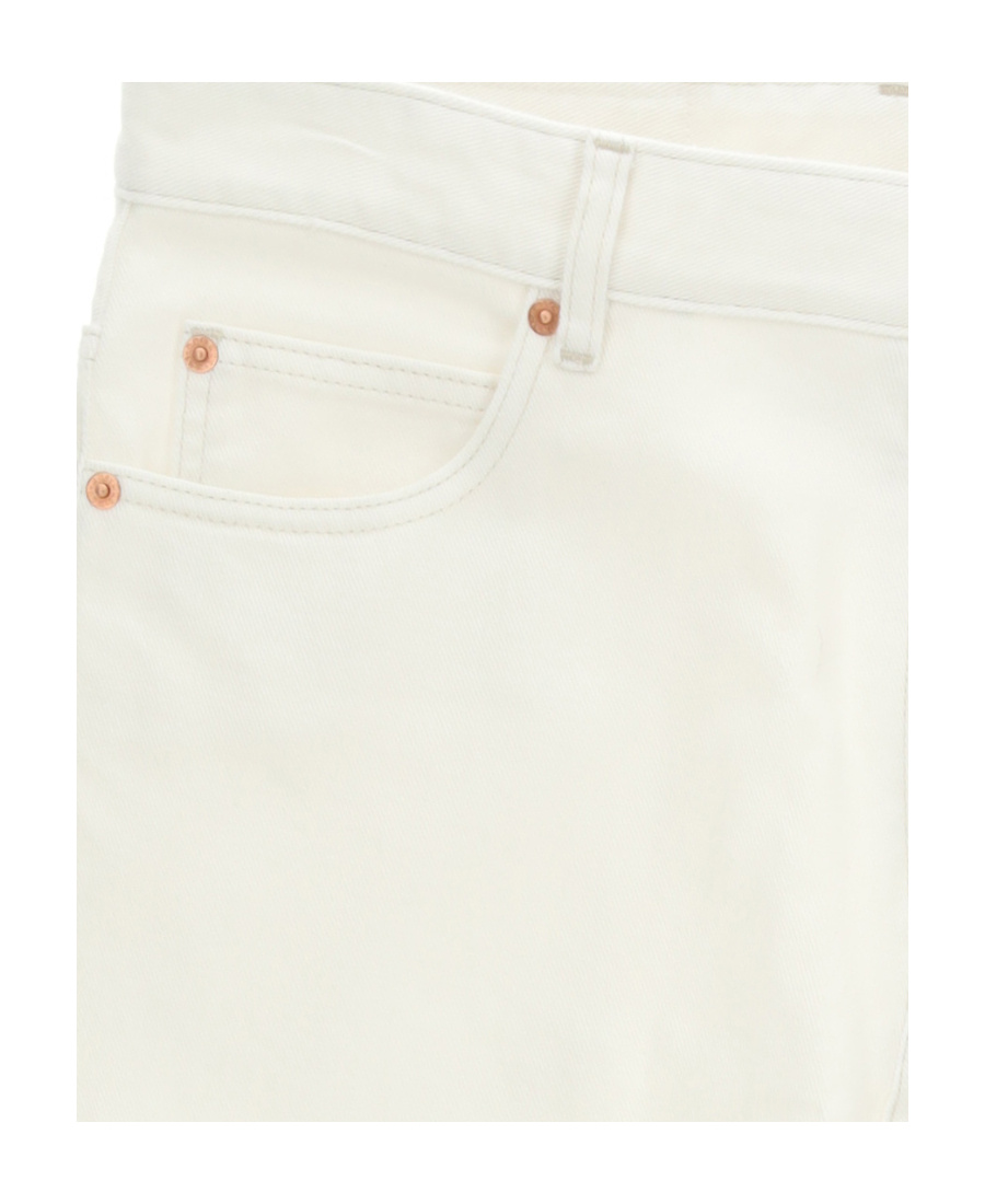 Mm6 Maison Margiela Belt Ring Denim Trousers In White