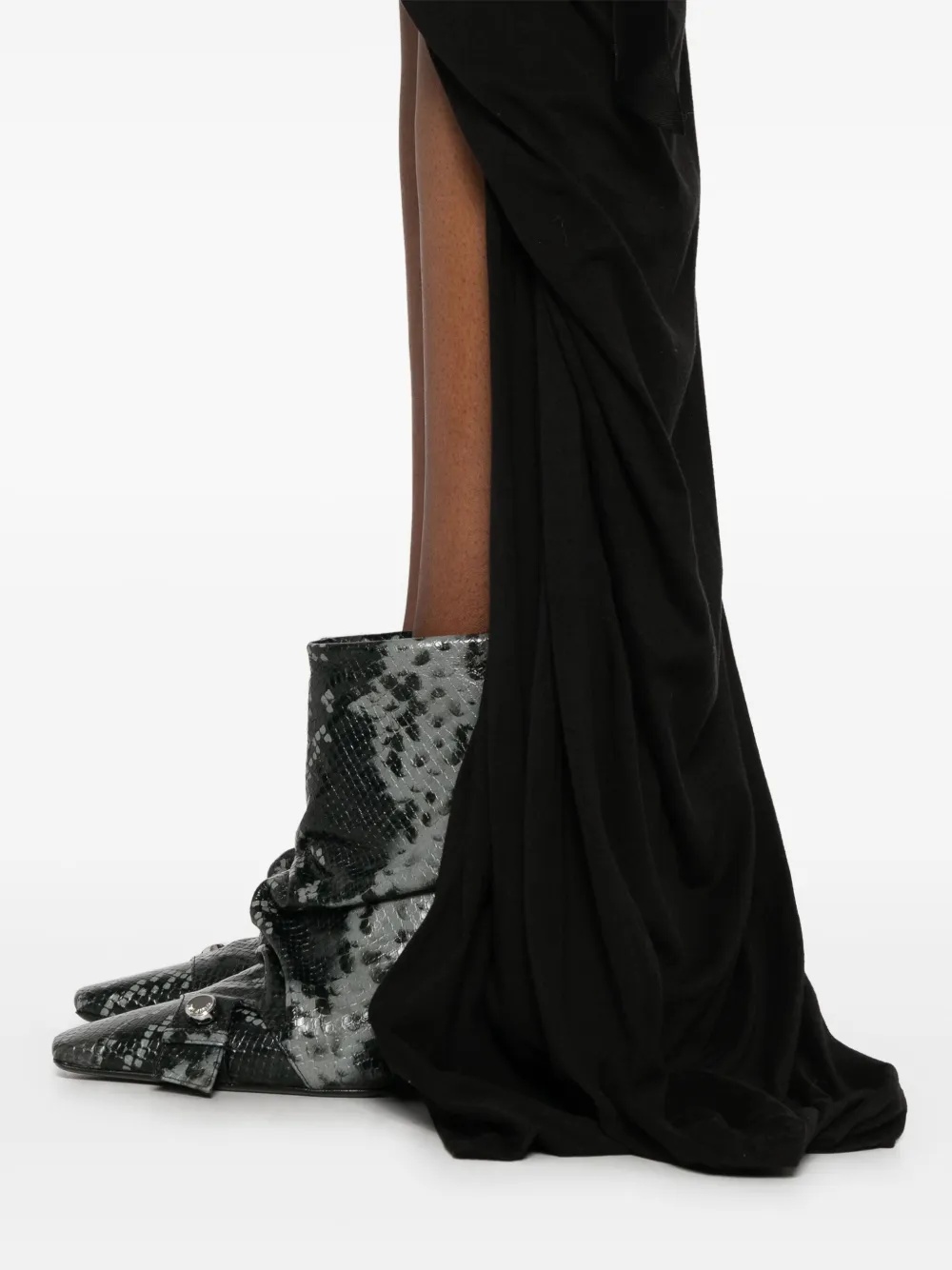 Rick Owens Drkshdw Soft Edfu Maxi Skirt In Black