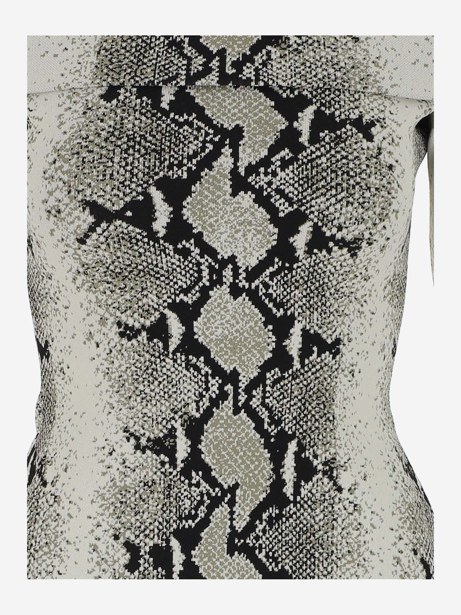 Khaite Vivi Snakeskin-print Foldover Off-the-shoulder Top In Gray