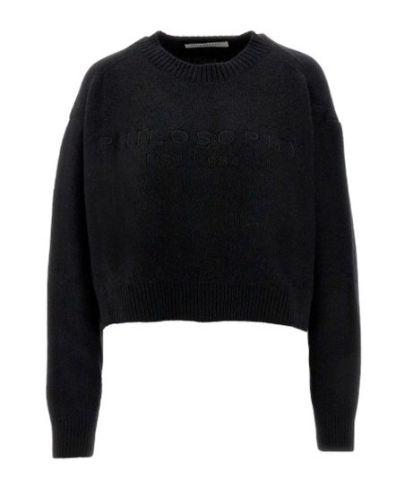 Philosophy Di Lorenzo Serafini Round Neck Sweater In Black