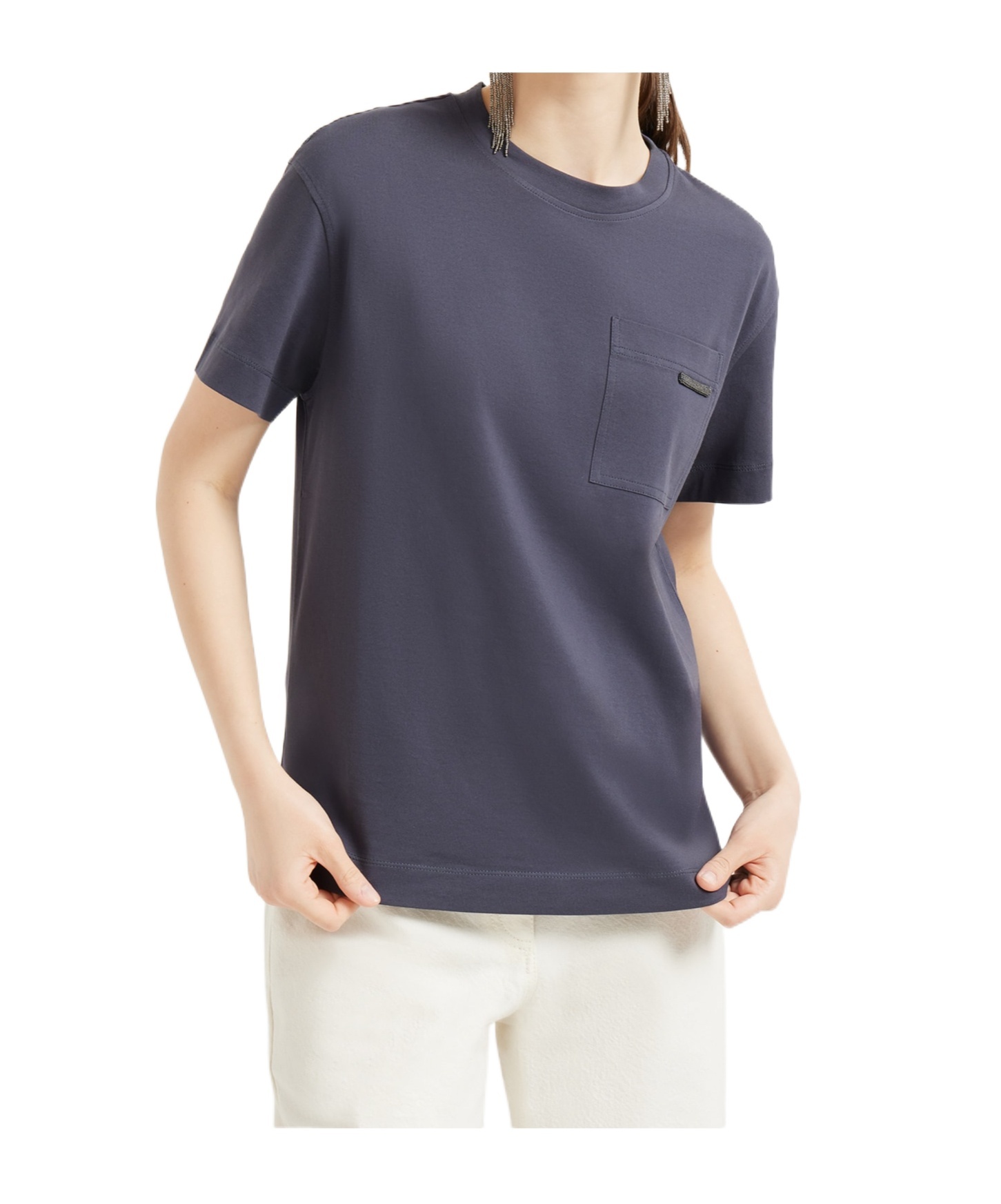 Brunello Cucinelli Cotton Pocket-detail T-shirt In Gray
