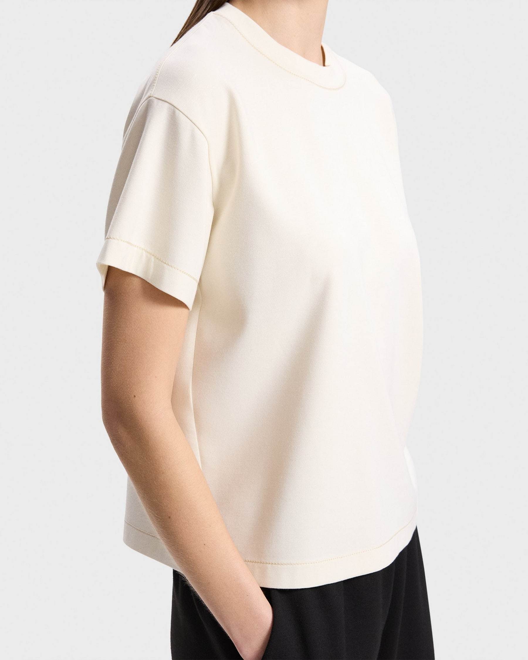 THEORY THEORY DOUBLE-KNIT JERSEY SHORT-SLEEVE SWEATSHIRT