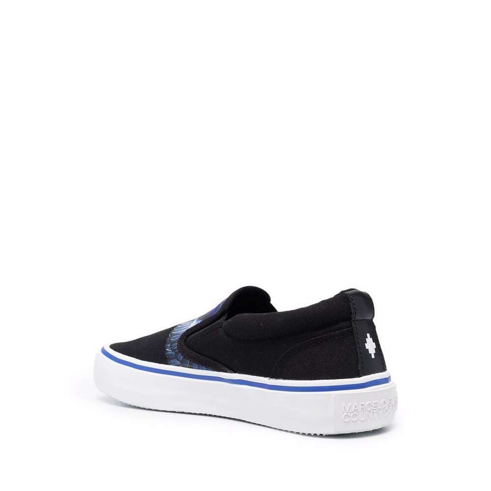 Marcelo Burlon County Of Milan Black Fabric Slip-on Loafer In Black