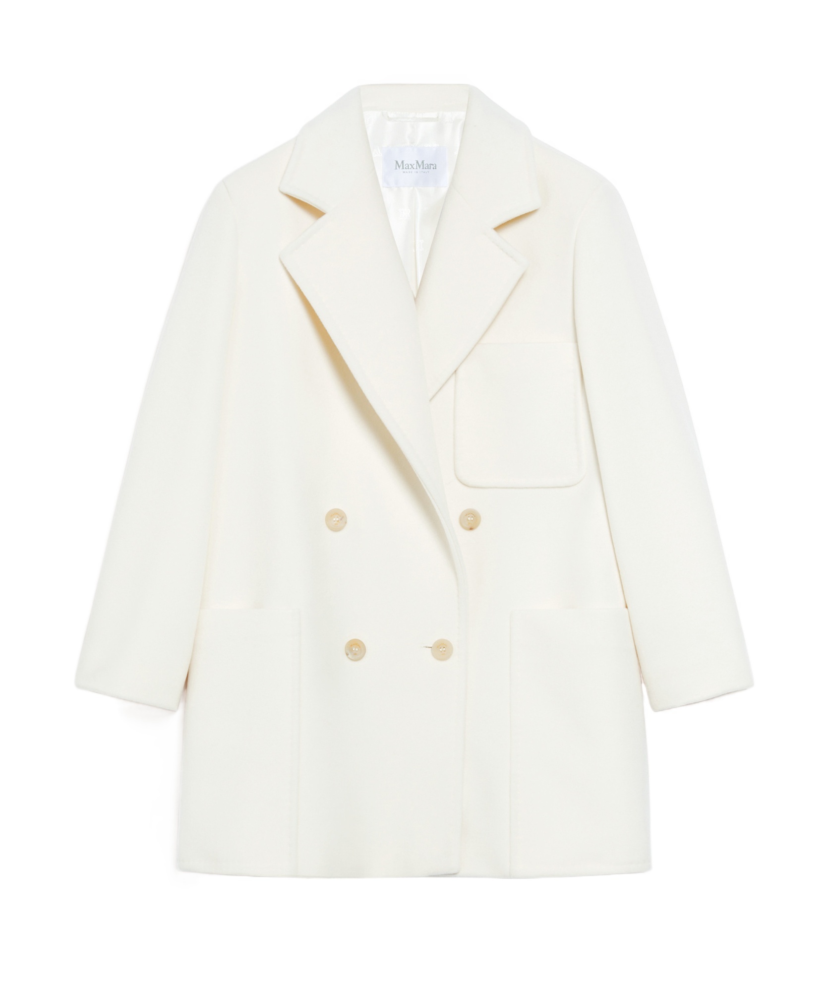 Shop Max Mara Wool Cashmere Coat In White