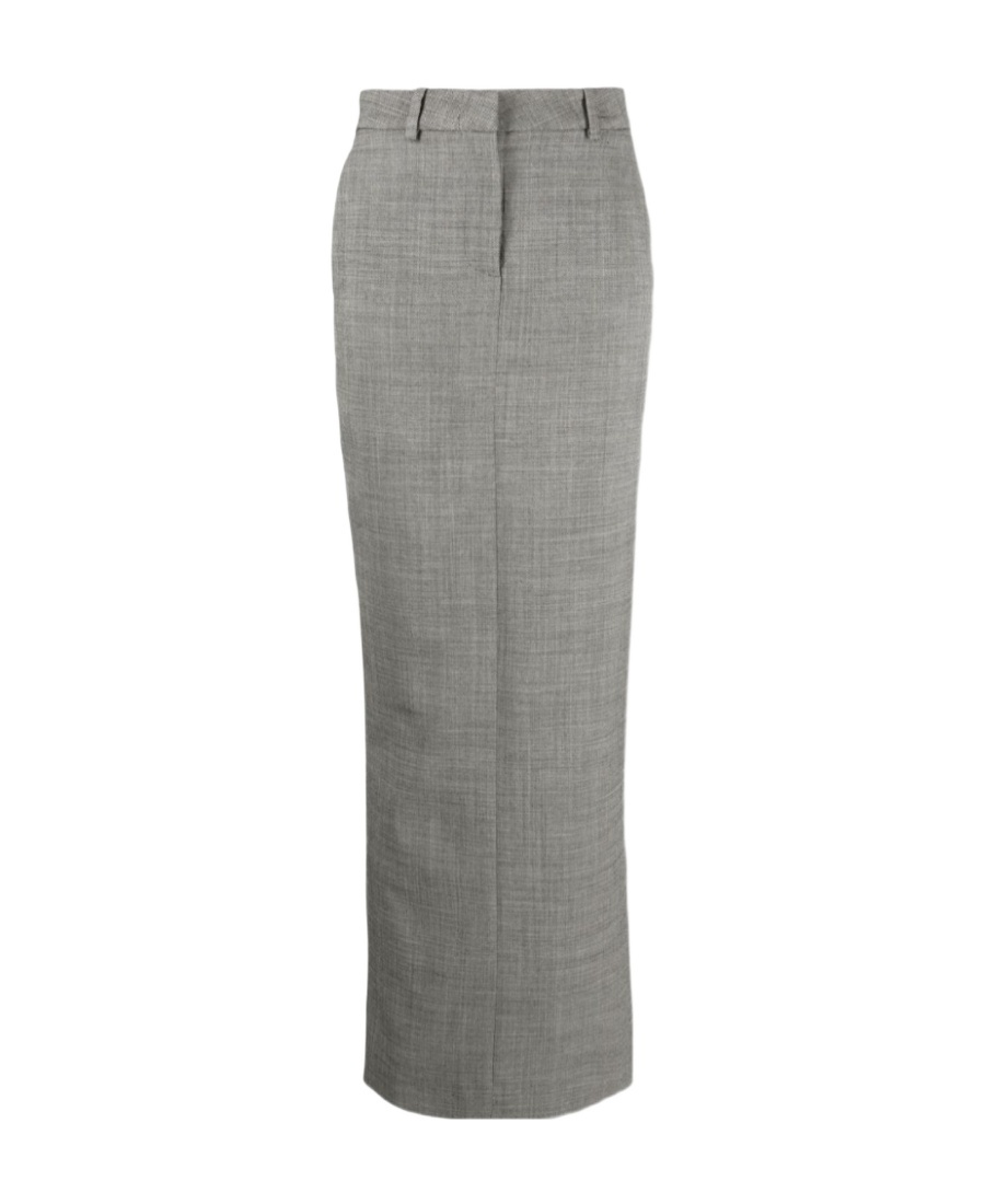 Alessandra Rich Wool Maxi Skirt In Gray