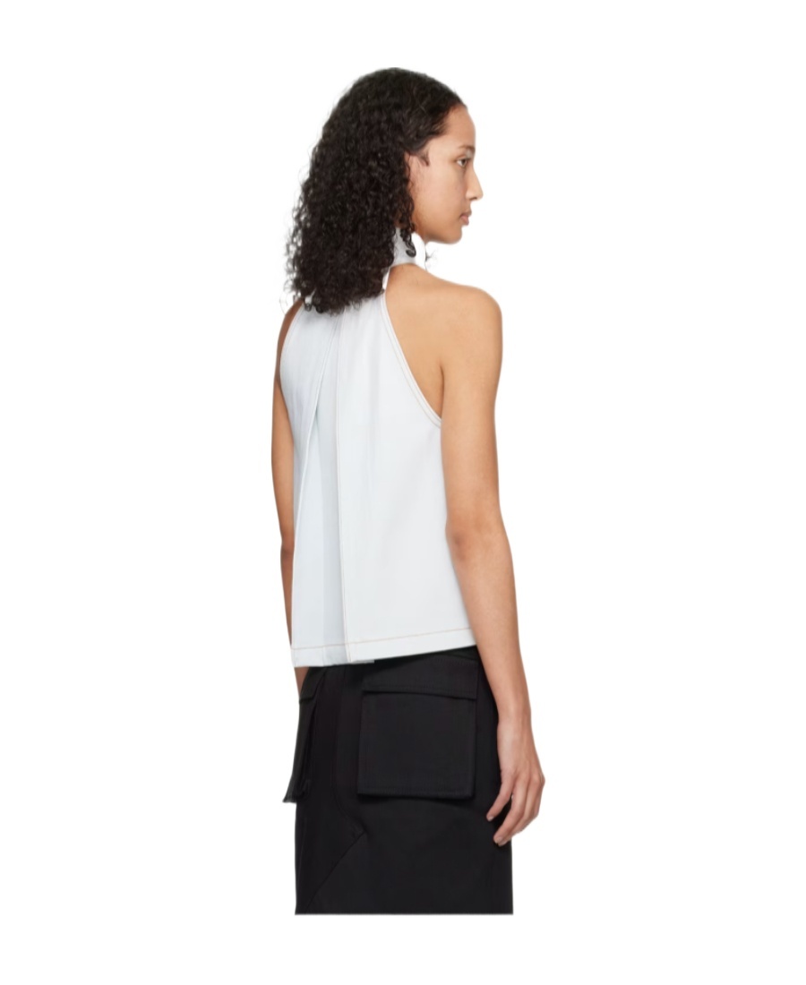 We11 Done Sleeveless Neck Vest In White