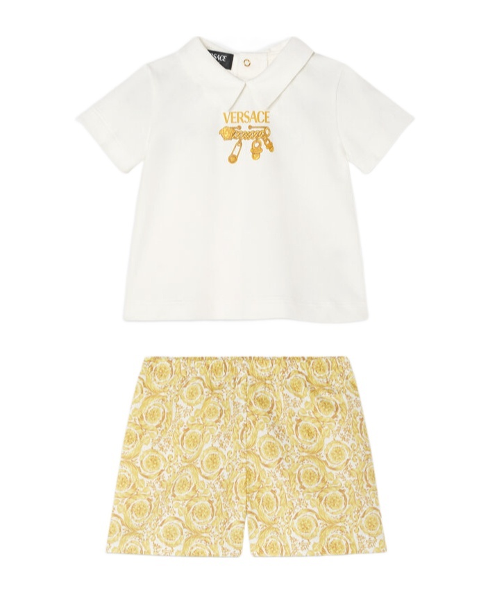 Versace Logo-print Shorts Set In Multi
