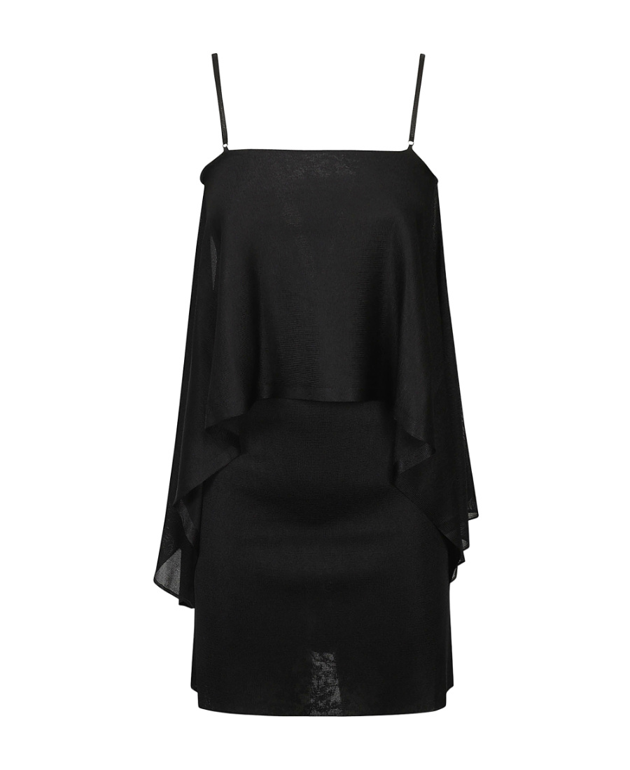 Tom Ford Square-neck Cold-shoulder Dress In Black