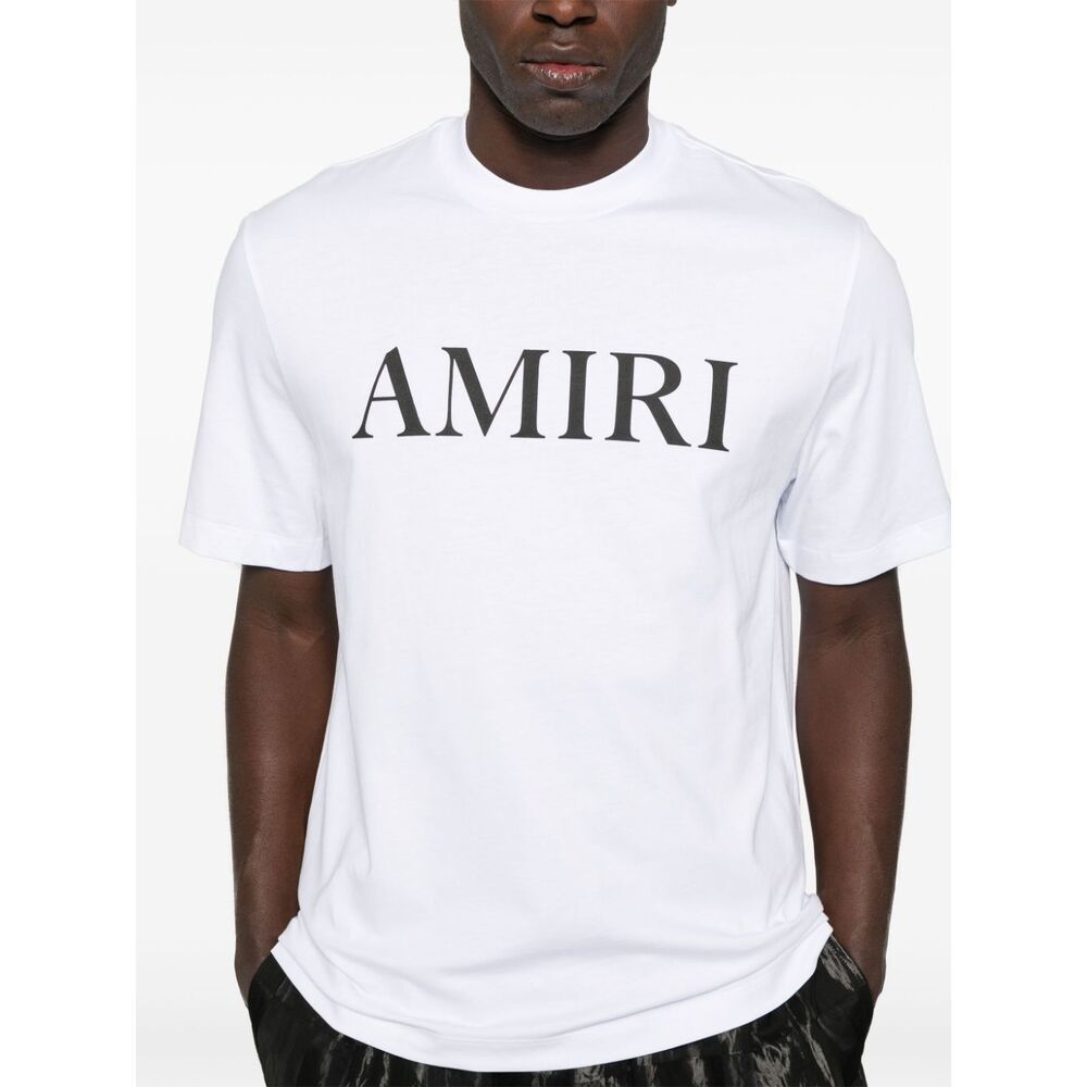 Amiri Oversized White T-shirt With Contrasting Logo Print In Cotton Man In White