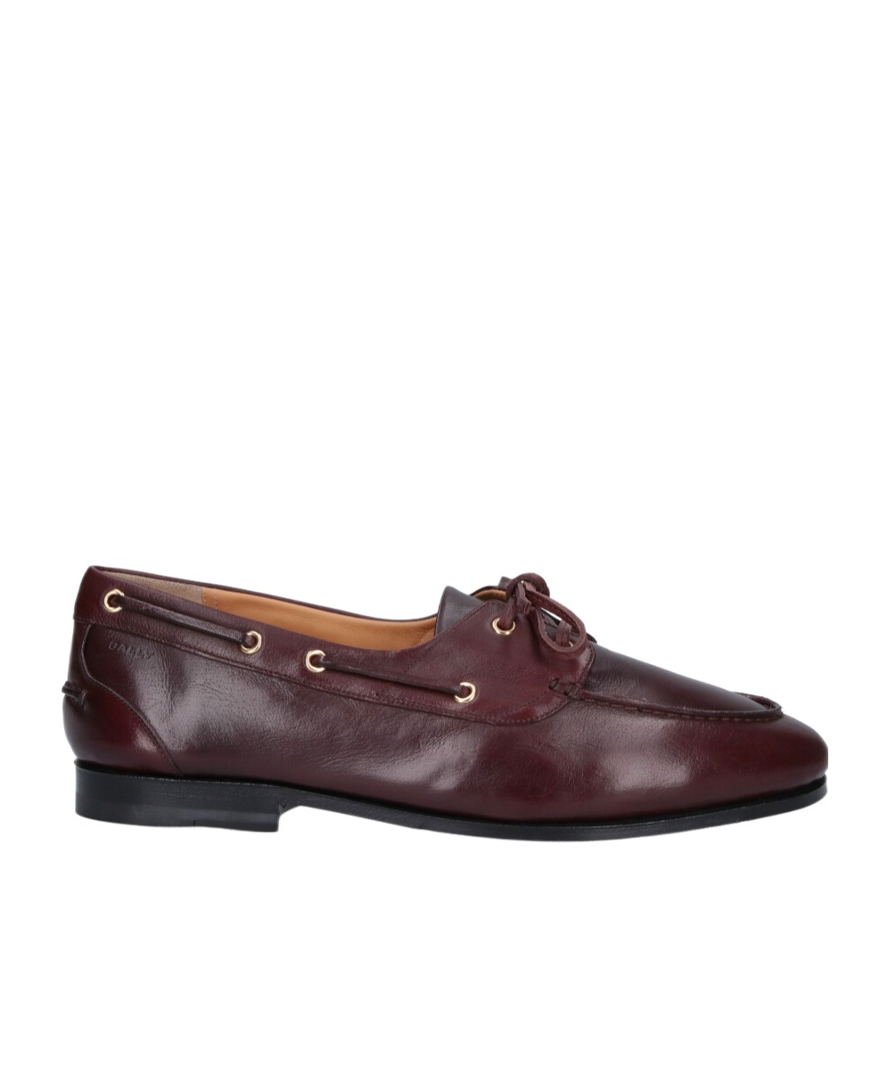 Bally Leather Loafers With Round Toe And Rubber Sole In Brown