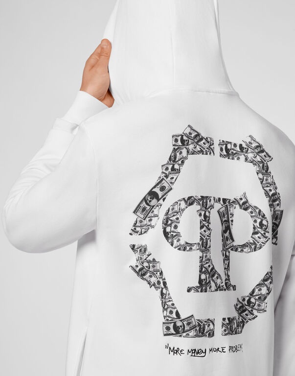 Philipp Plein Hoodie Sweatshirt Money In White