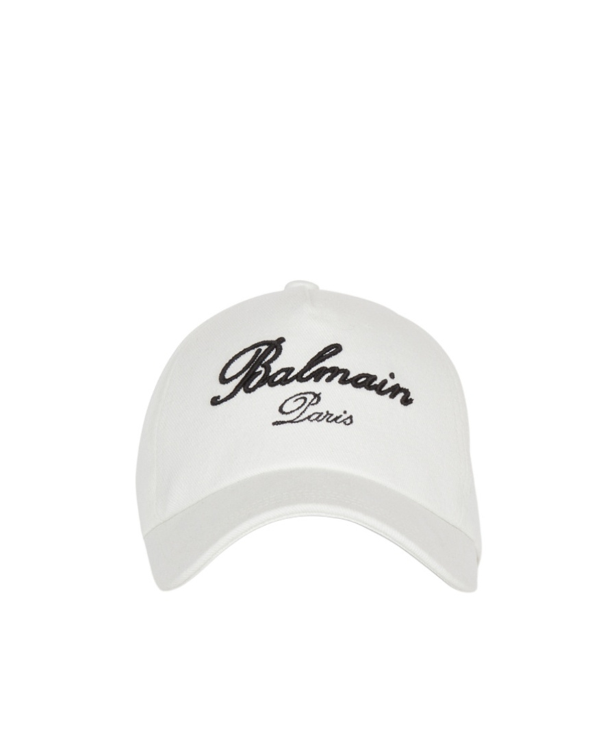 Balmain Logo-embroidered Cotton Cap In White
