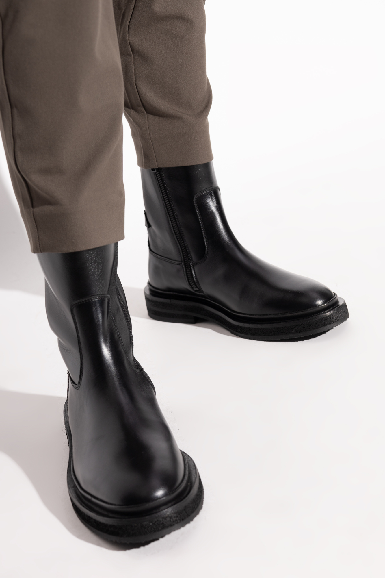 Allsaints Round-head Short Boots In Black