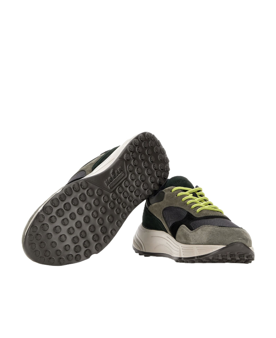 Hogan Hyperlight Panelled Suede Trainers In Black