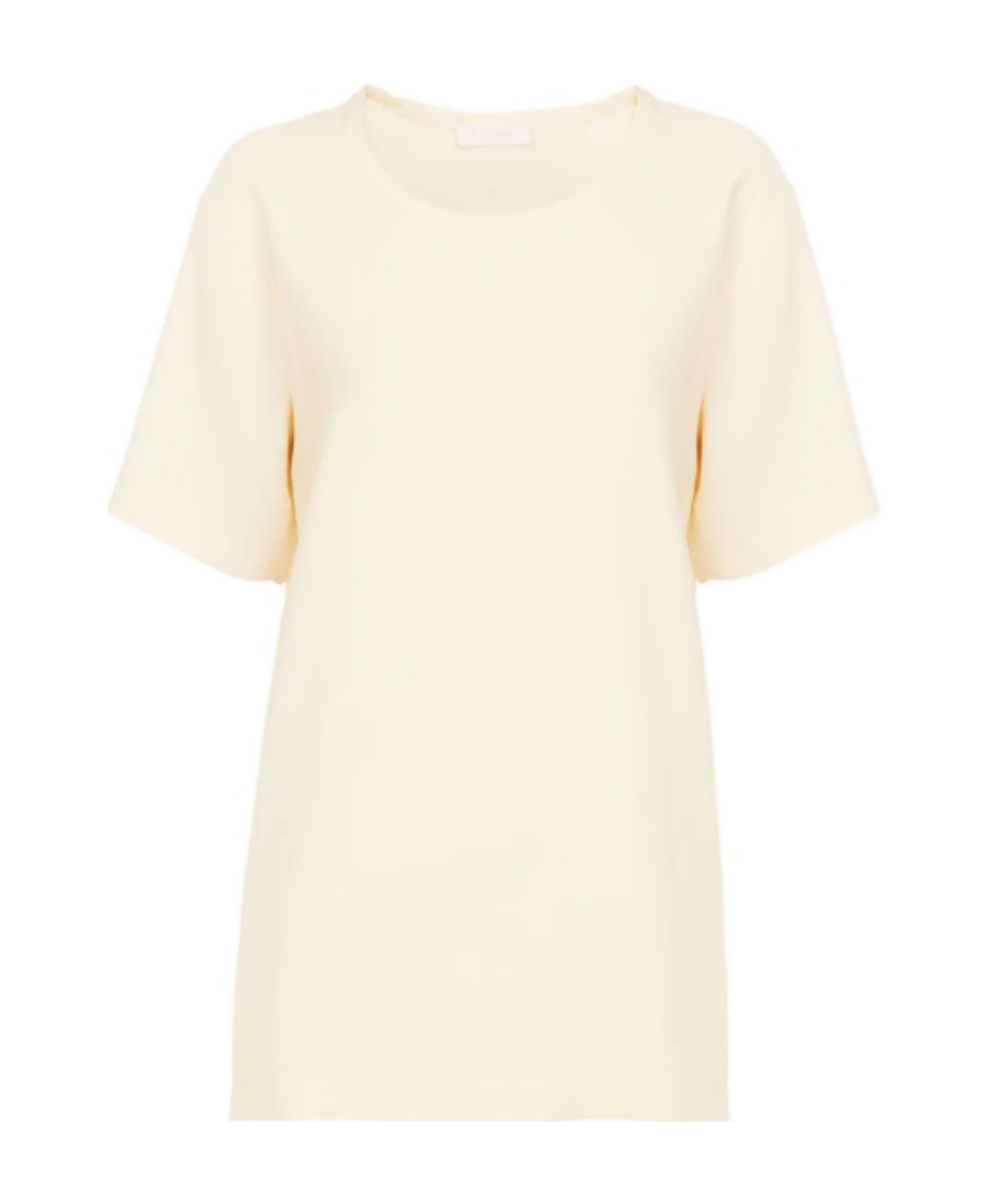 Chloé T-shirt With Round Neck And Short Sleeves In White