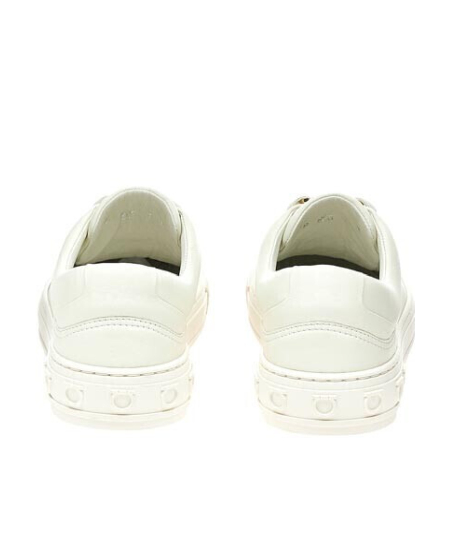 Ferragamo Nadine Lace-up Leather Trainers In White