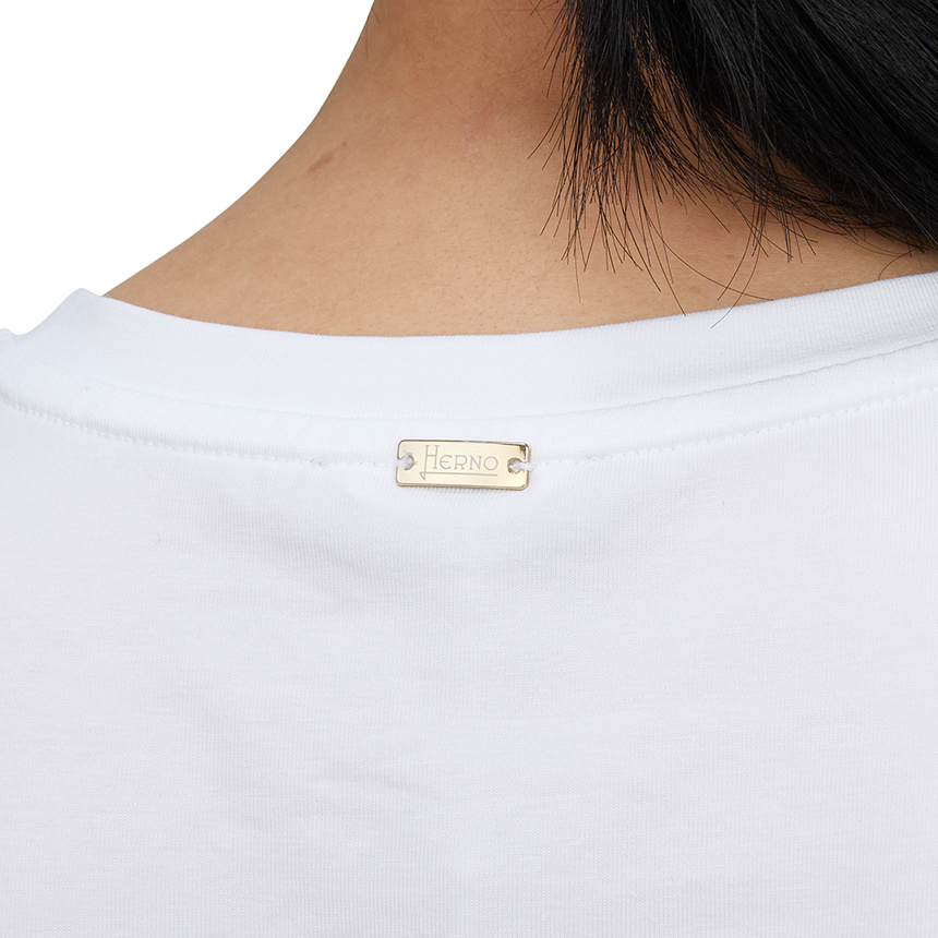 Herno White Interlock Jersey Logo T-shirt In White