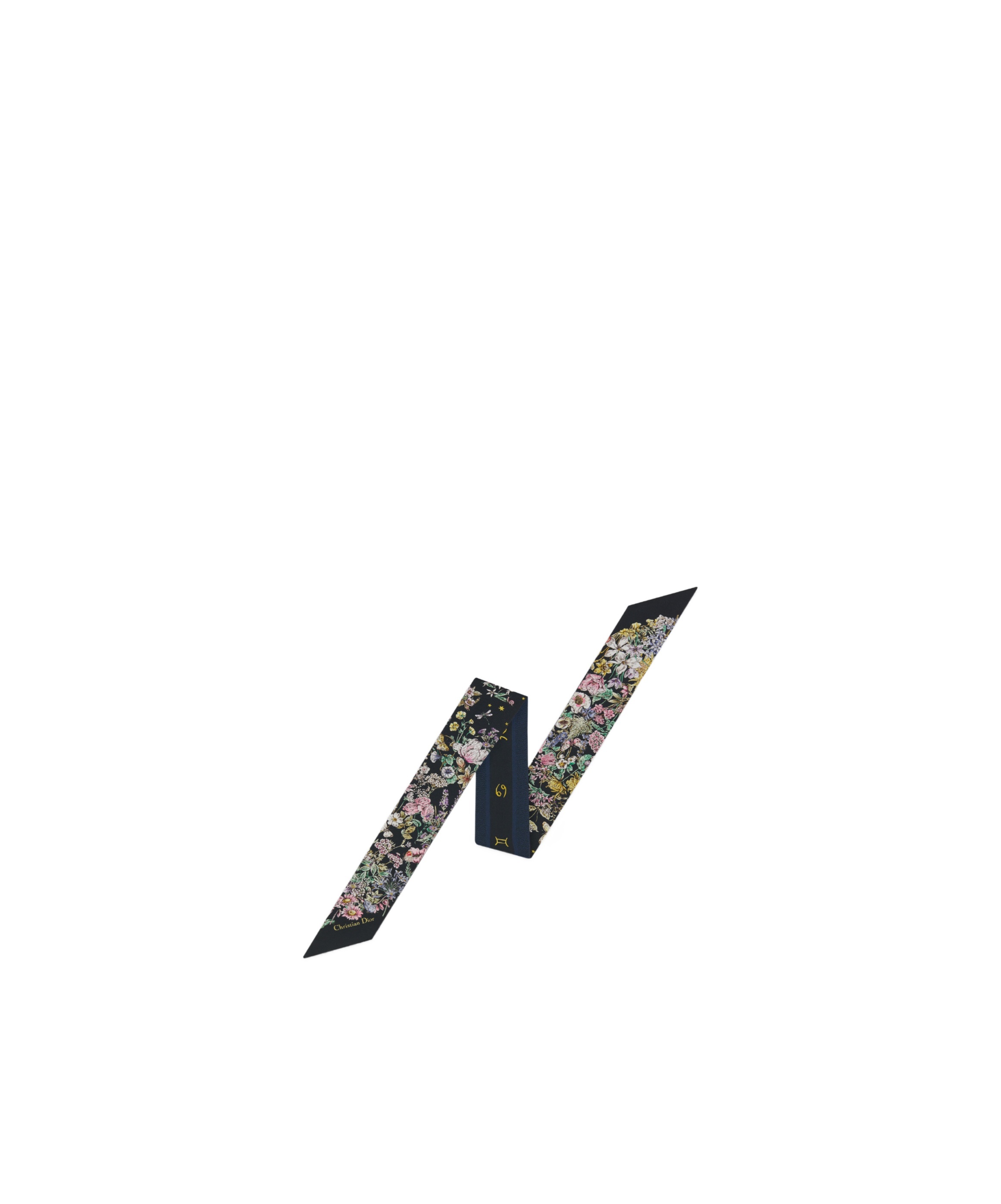 Dior Mitzah Astral Flowers In Silk Twill In Black