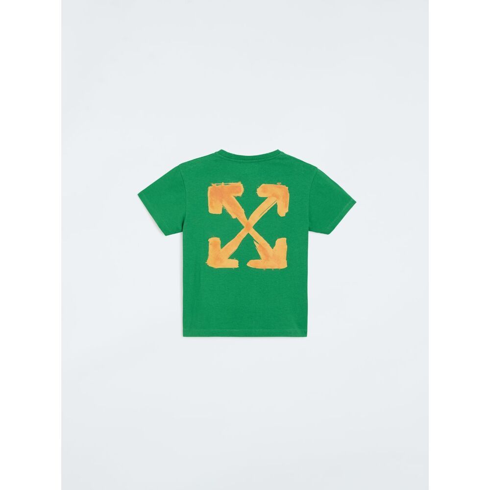 Off-white Script-logo Cotton T-shirt In Green