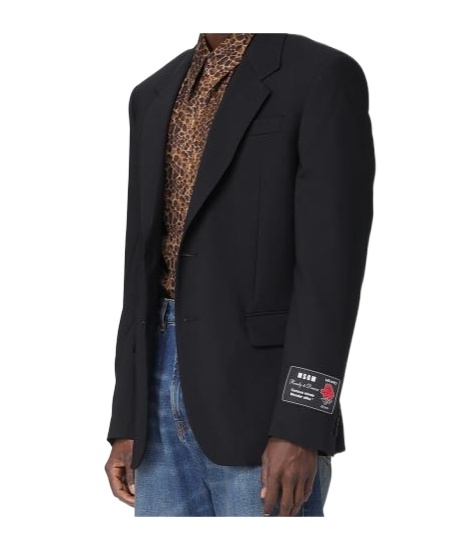 Msgm Single-breasted Blazer In Black