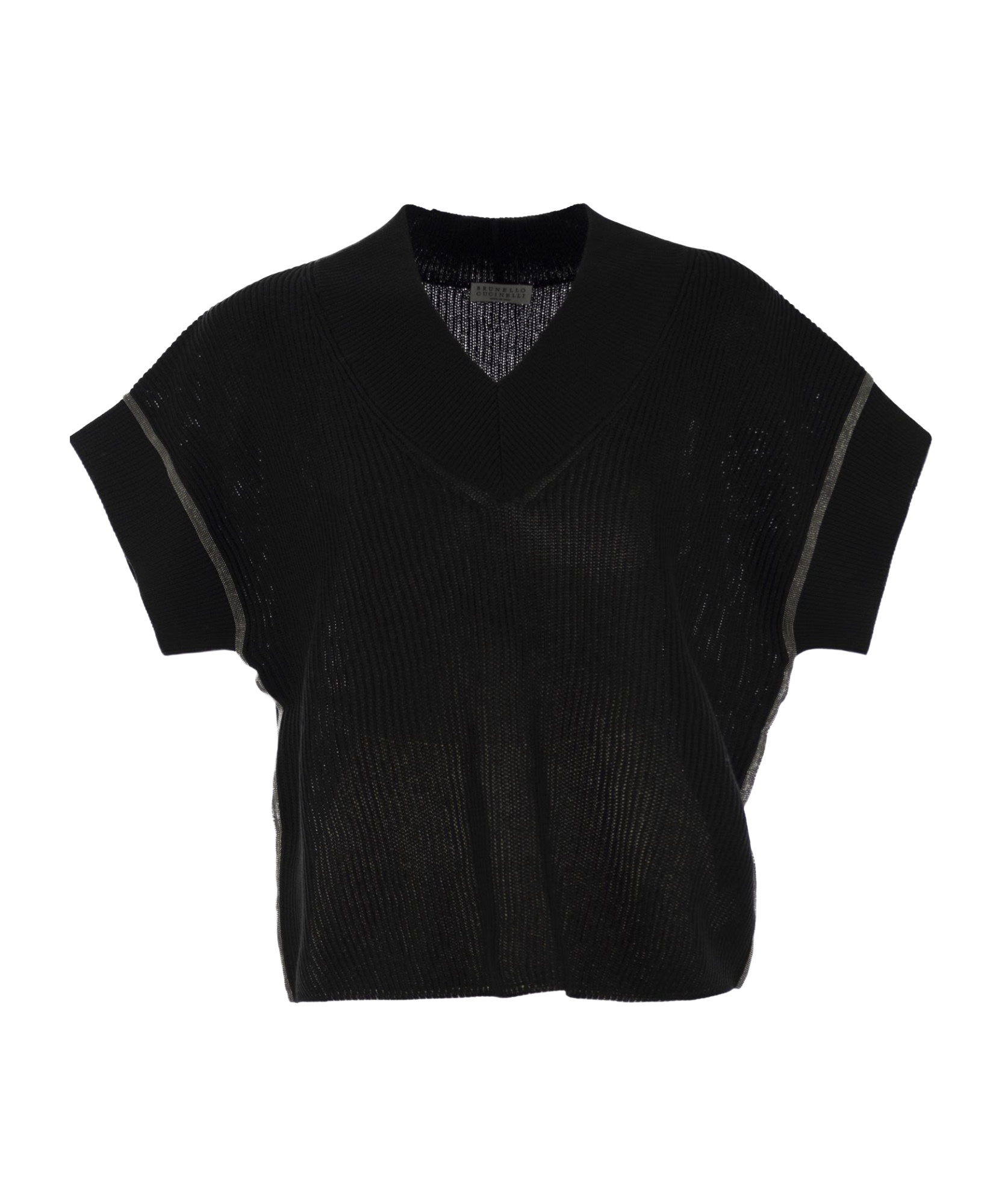 Brunello Cucinelli Knitted T-shirt In Black