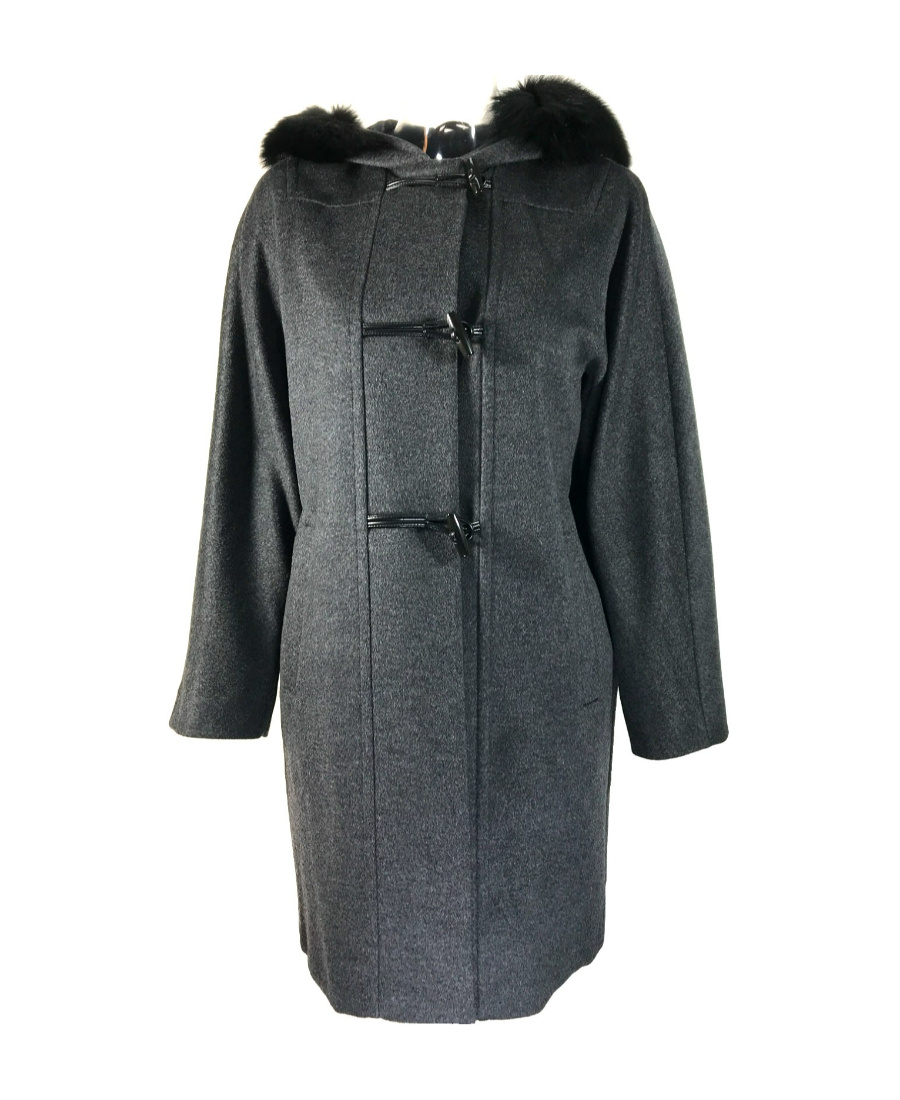 Max Mara Long-sleeved Hooded Coat In Black
