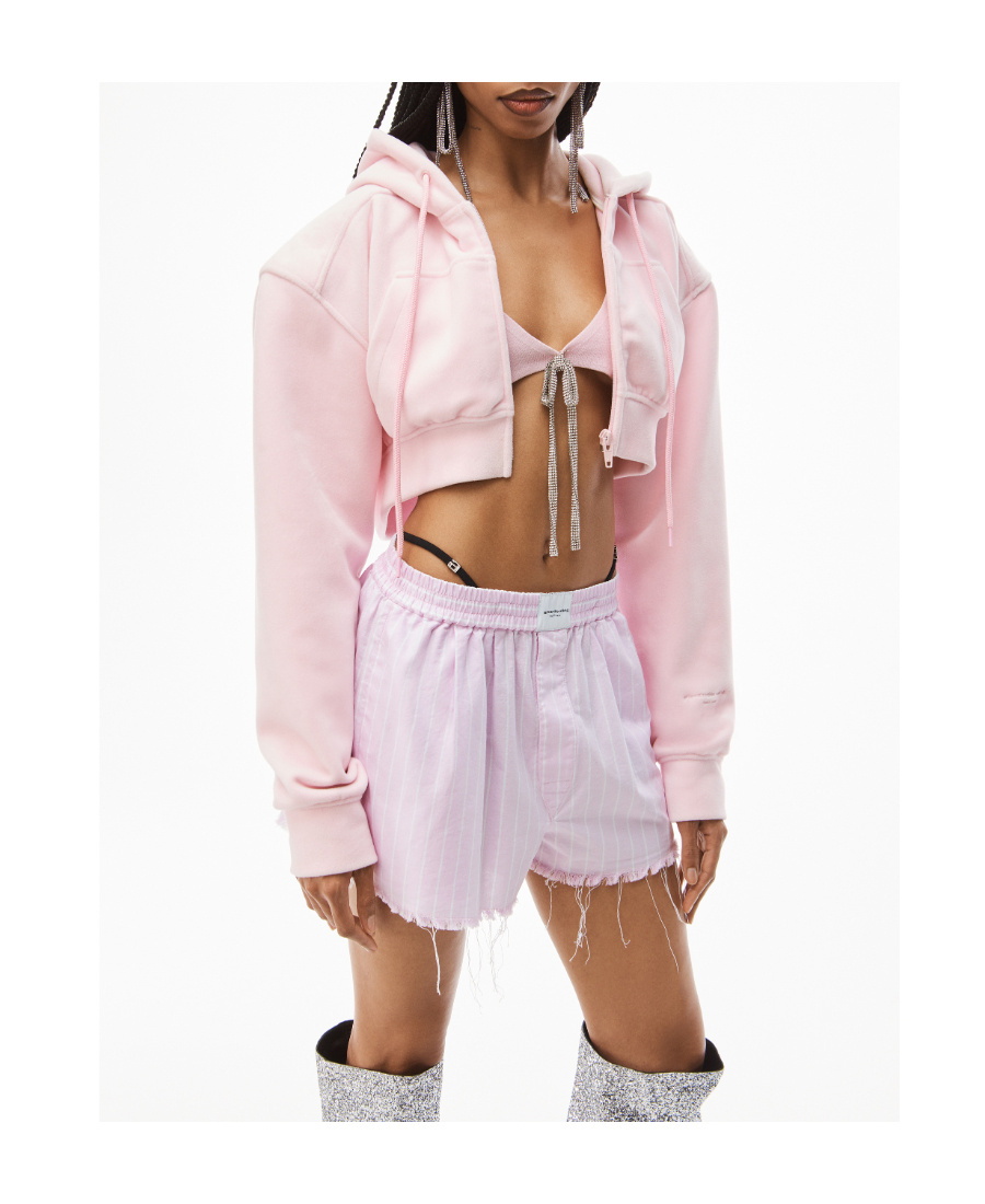 Alexander Wang T Crystal-embellished Raw-cut Shorts In White