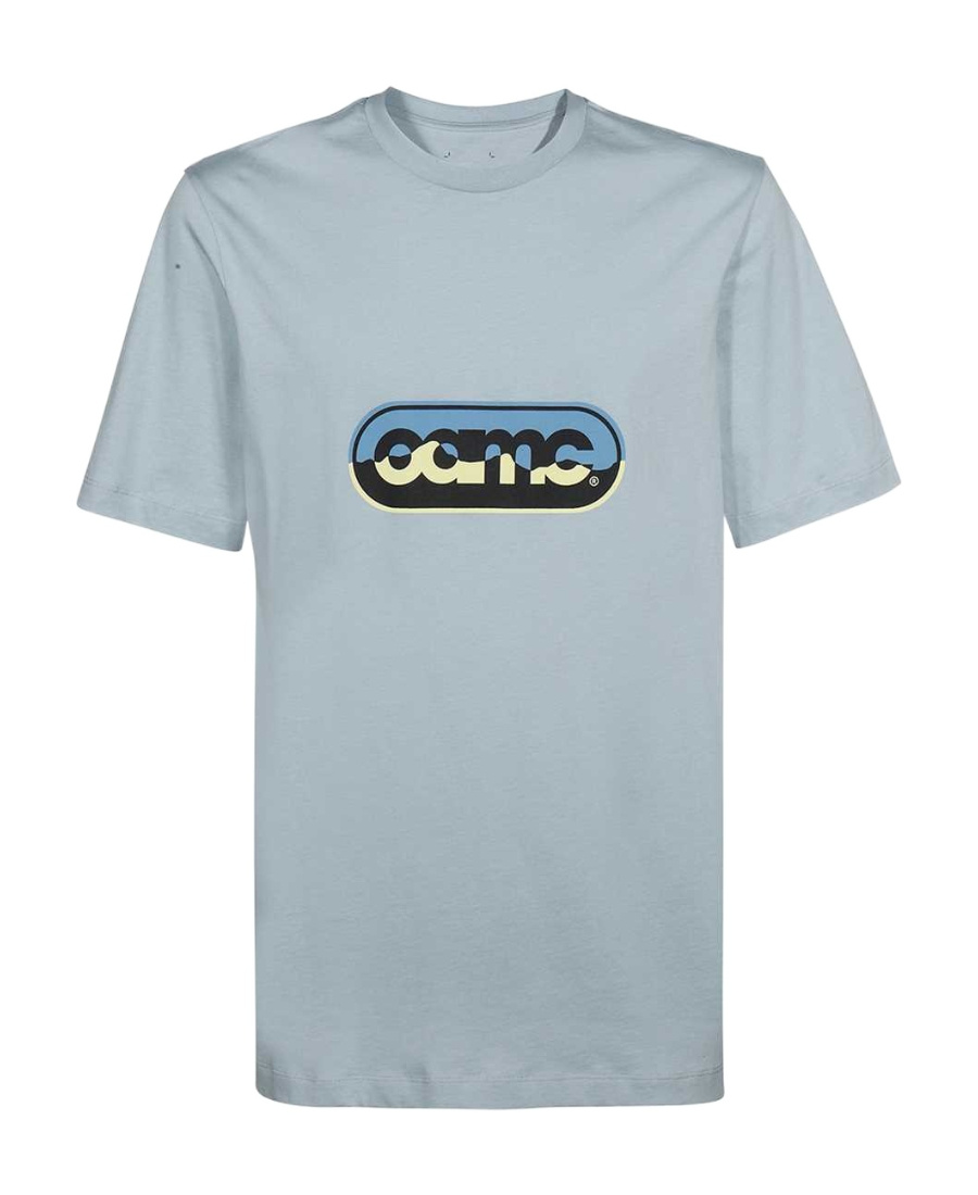 Oamc Light-blue Cotton Oversize T-shirt In Gray