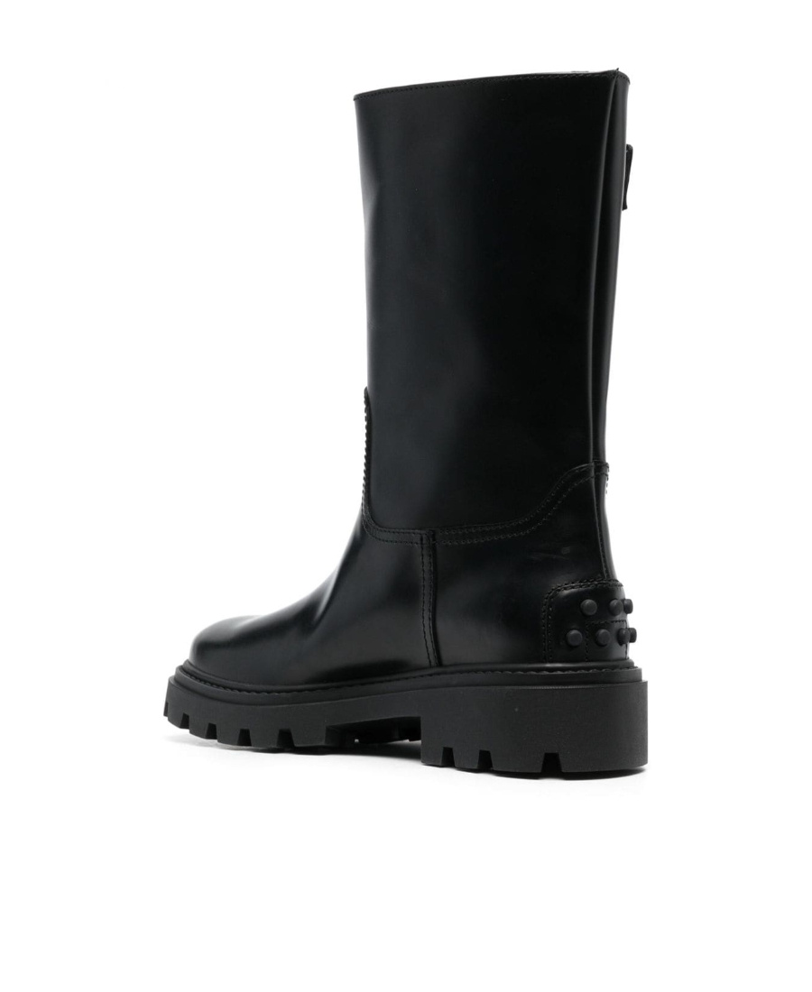 Tod's Buckle-detail Leather Boots In Black